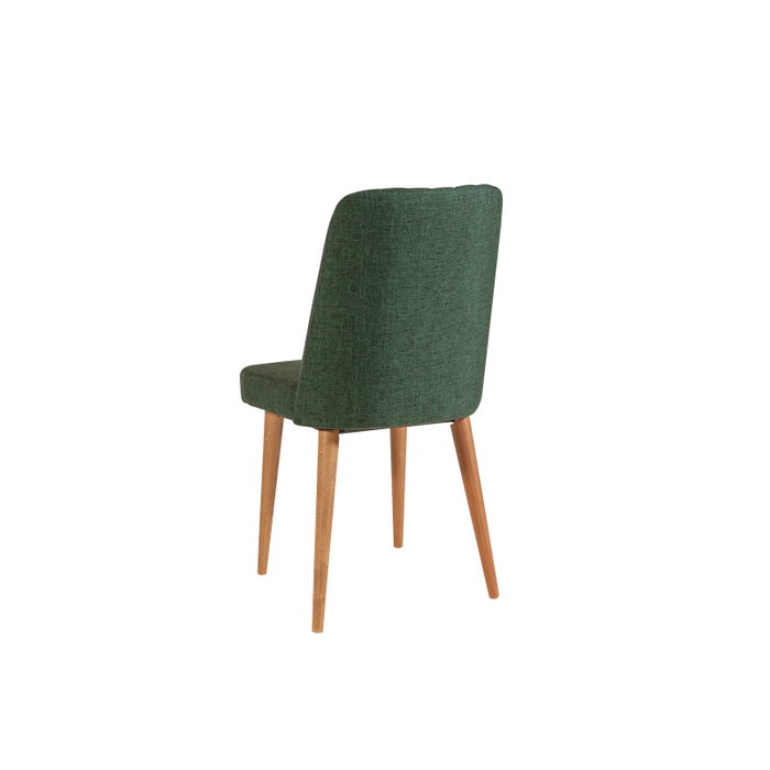 Hanah Home Vina 1070 Juego de Mesa y Sillas de Comedor Extensible, Pino Atlántico y Verde, Tablero Melamina y Lino, Patas Carpe